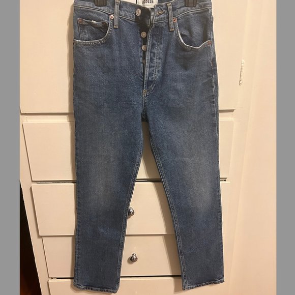 NWT AGOLDE Riley High Rise Straight Crop Jeans, Sz 25 - Picture 9 of 10